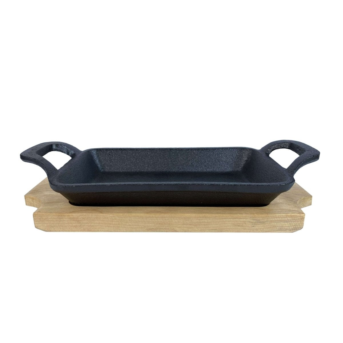 ALLGRILL Gusspfanne mit 2 Griffen 22,5x10cm mit Holzuntersetzer - SHW - FIRE