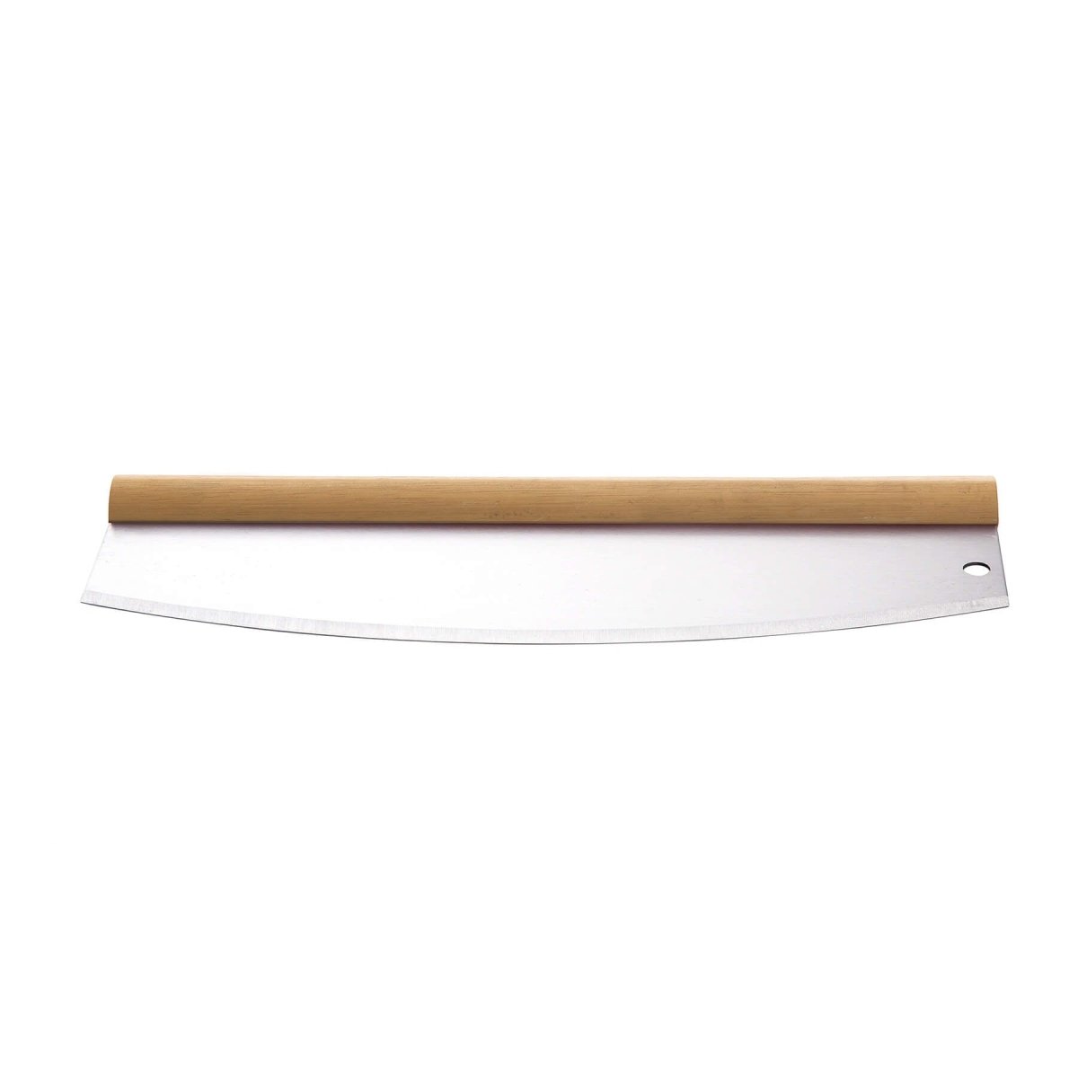 ALLGRILL Pizzaschneider - Wiegemesser Edelstahl mit Holzgriff - SHW - FIRE