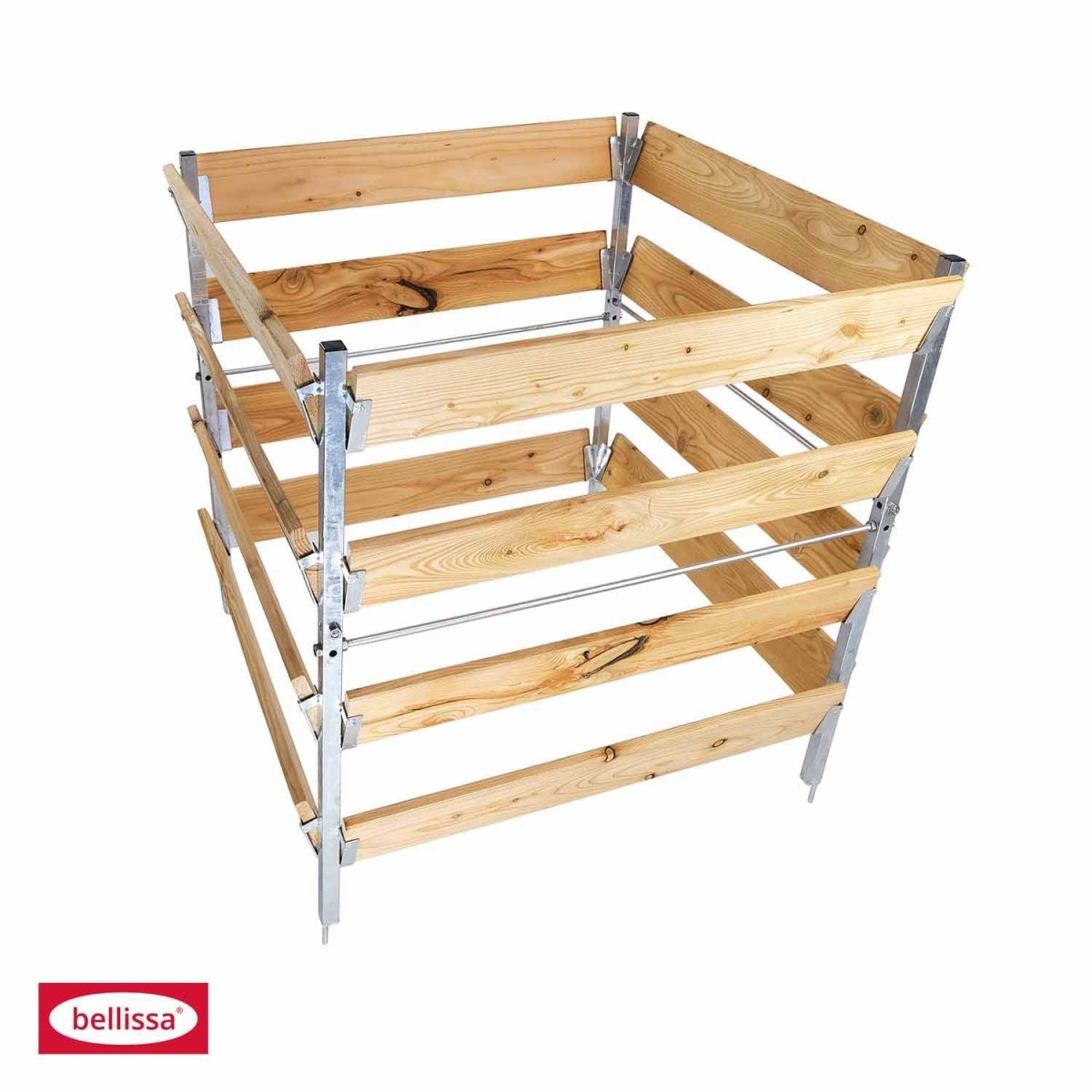 Bellissa Komposter Holz/Metall, feuerverzinkt, Gr. 90 x 90 x 90 cm - SHW - FIRE