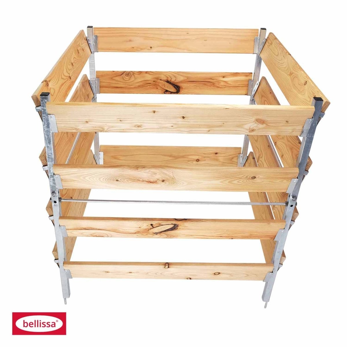 Bellissa Komposter Holz/Metall, feuerverzinkt, Gr. 90 x 90 x 90 cm - SHW - FIRE