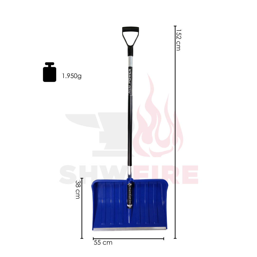 SHW Schneeschieber-Kunststoff 55 cm mit ergonomischem Stiel Blau