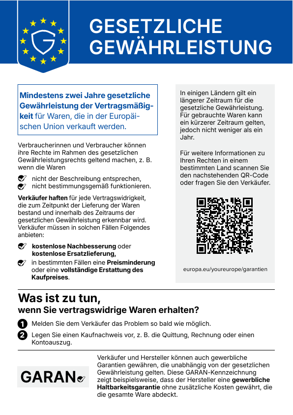 Vorschau des Dokuments zur gesetzlichen Gewährleistung