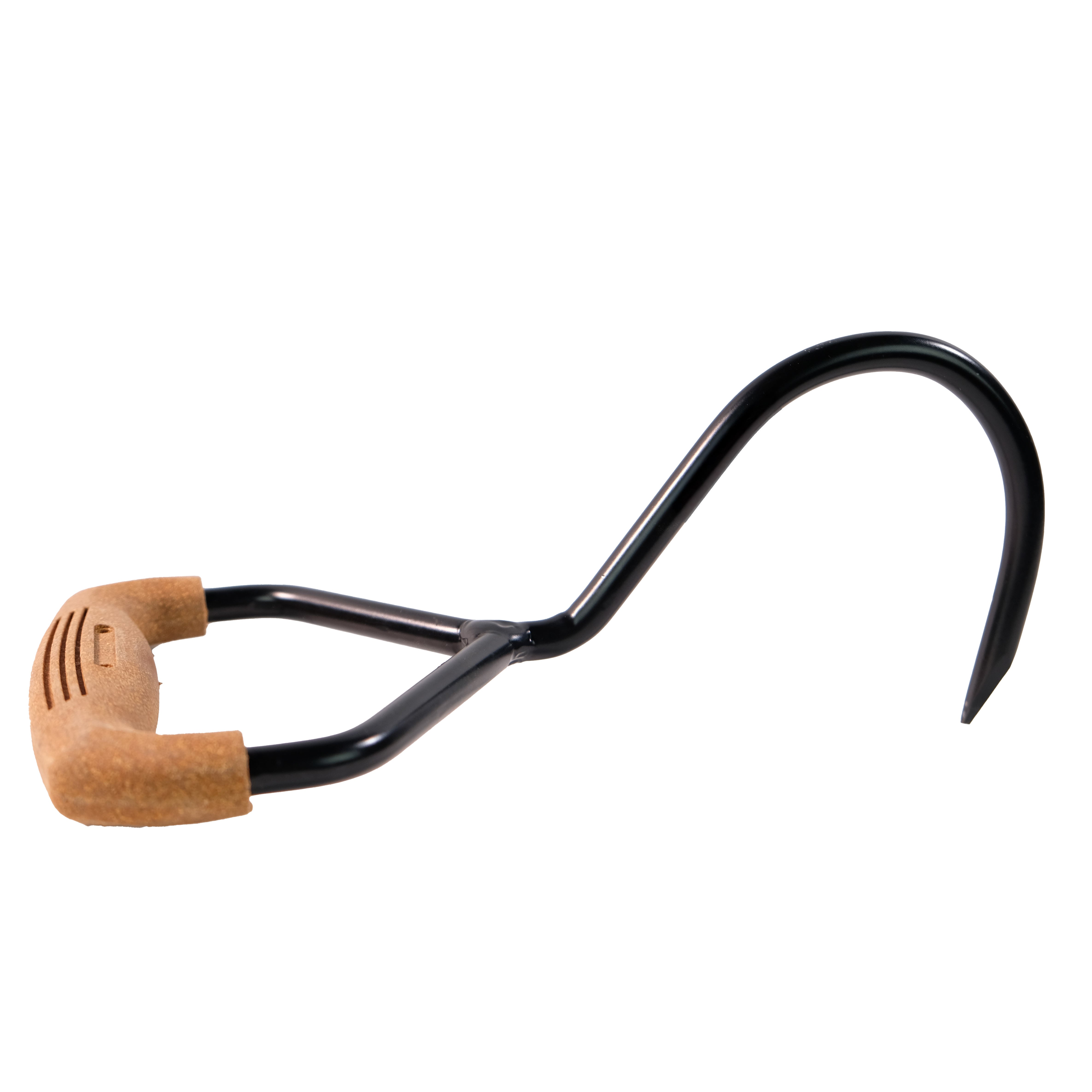 Packhaken mit gebogenem Stahlhaken und ergonomischem D-Griff aus Kork für sicheres Ziehen von Holzstämmen