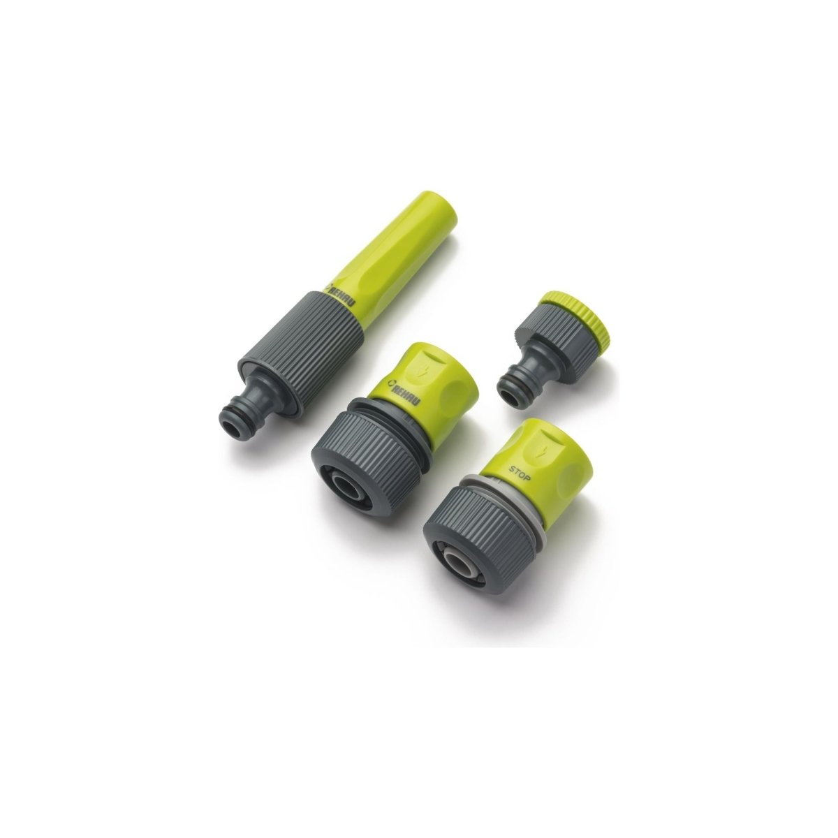 REHAU Grundausstattung Set für 19 mm Schlauch (3/4") Inhalt: 1x Hahnanschluss, 1x Schnellschlauchstück, 1x Wasserstop und Spritze - SHW - FIRE
