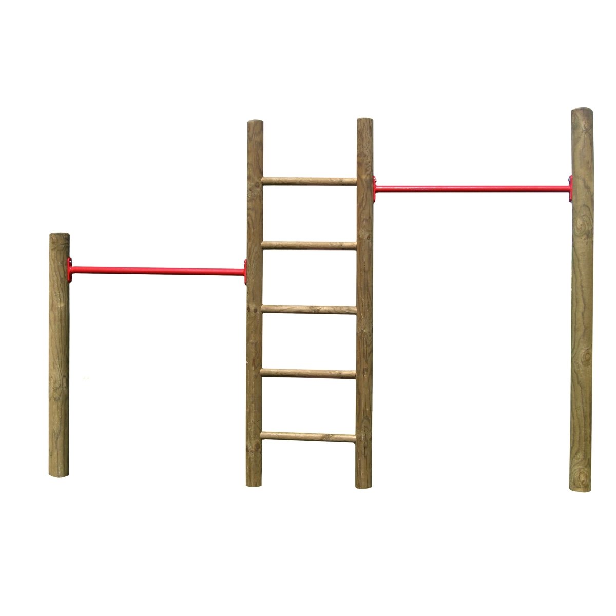 Kletterreck mit 2 Reckstangen und Kletterleiter, 260 cm lang - kompletter Bausatz - SHW - FIRE