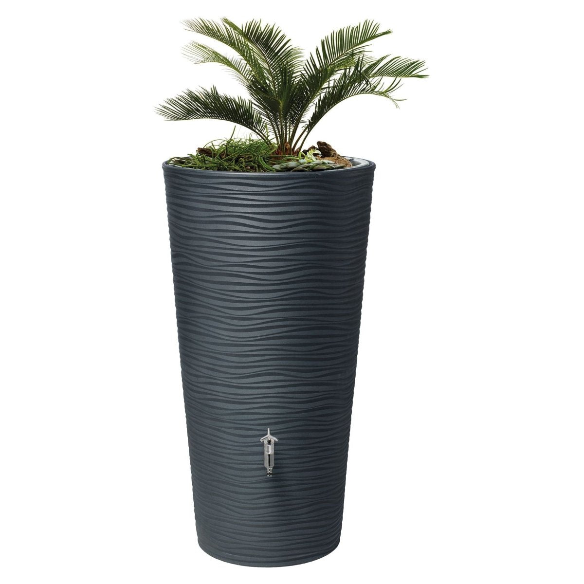 GARANTIA NATURA 2in1 Regenspeicher 210 L, mit Pflanzschale - grau - SHW - FIRE