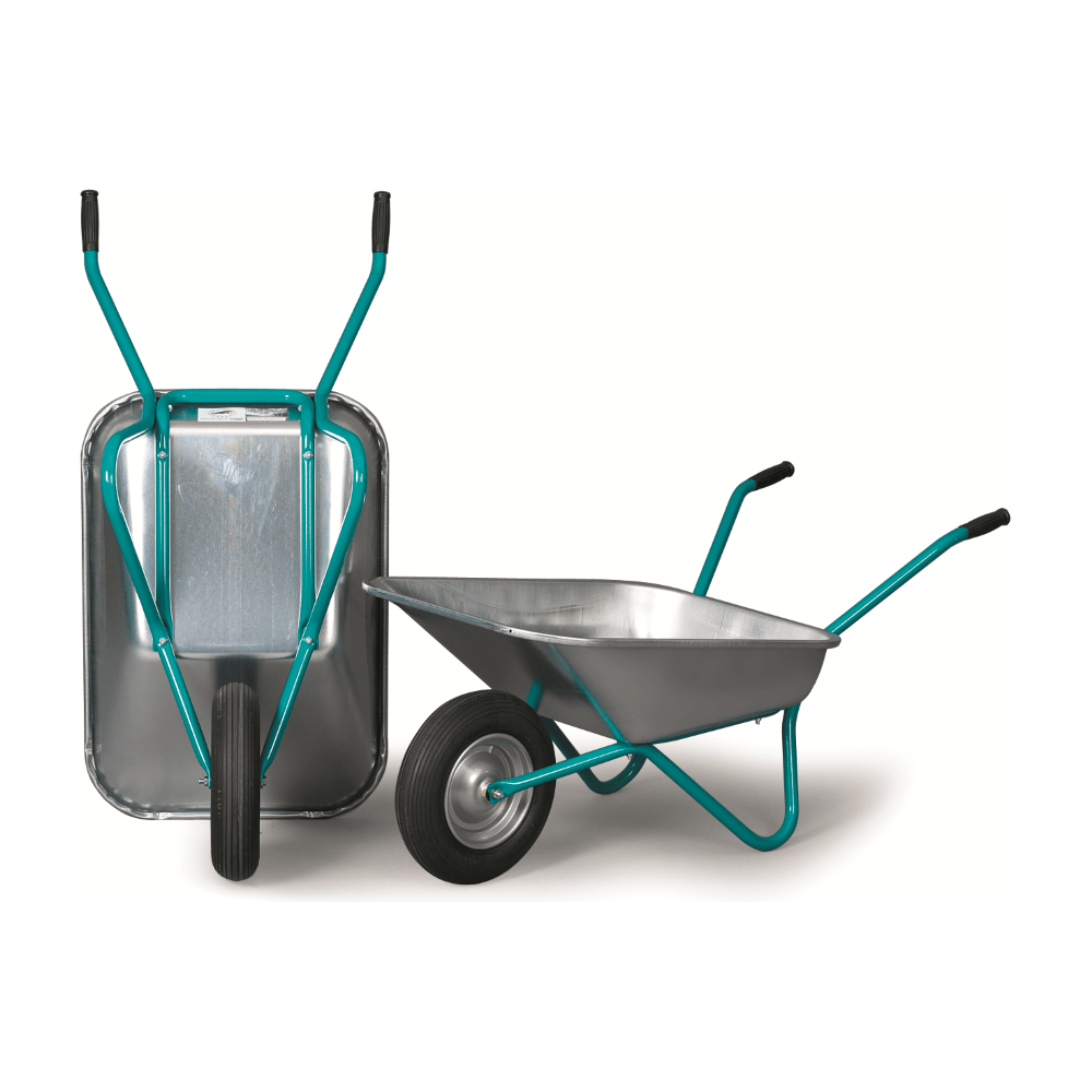 mefro - Schubkarre Garten - 80 Liter verzinkte Mulde; Traglast 150 kg - SHW - FIRE