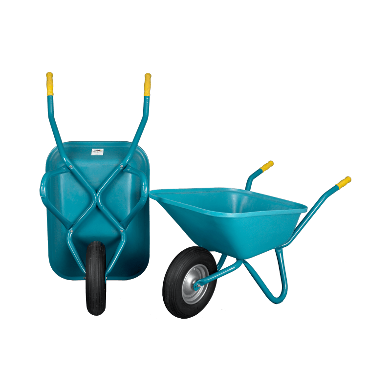 mefro - Schubkarre Kunststoffmulde - 90 Liter Kunststoff - Mulde; Traglast 250 kg - SHW - FIRE