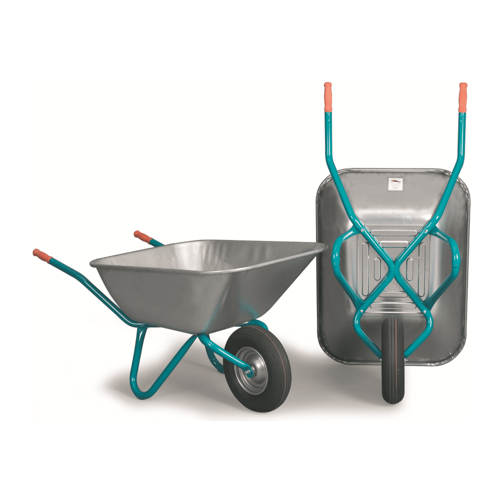 mefro - Schubkarre Bully - 140 Liter verzinkte Mulde, Traglast 250 kg - SHW - FIRE