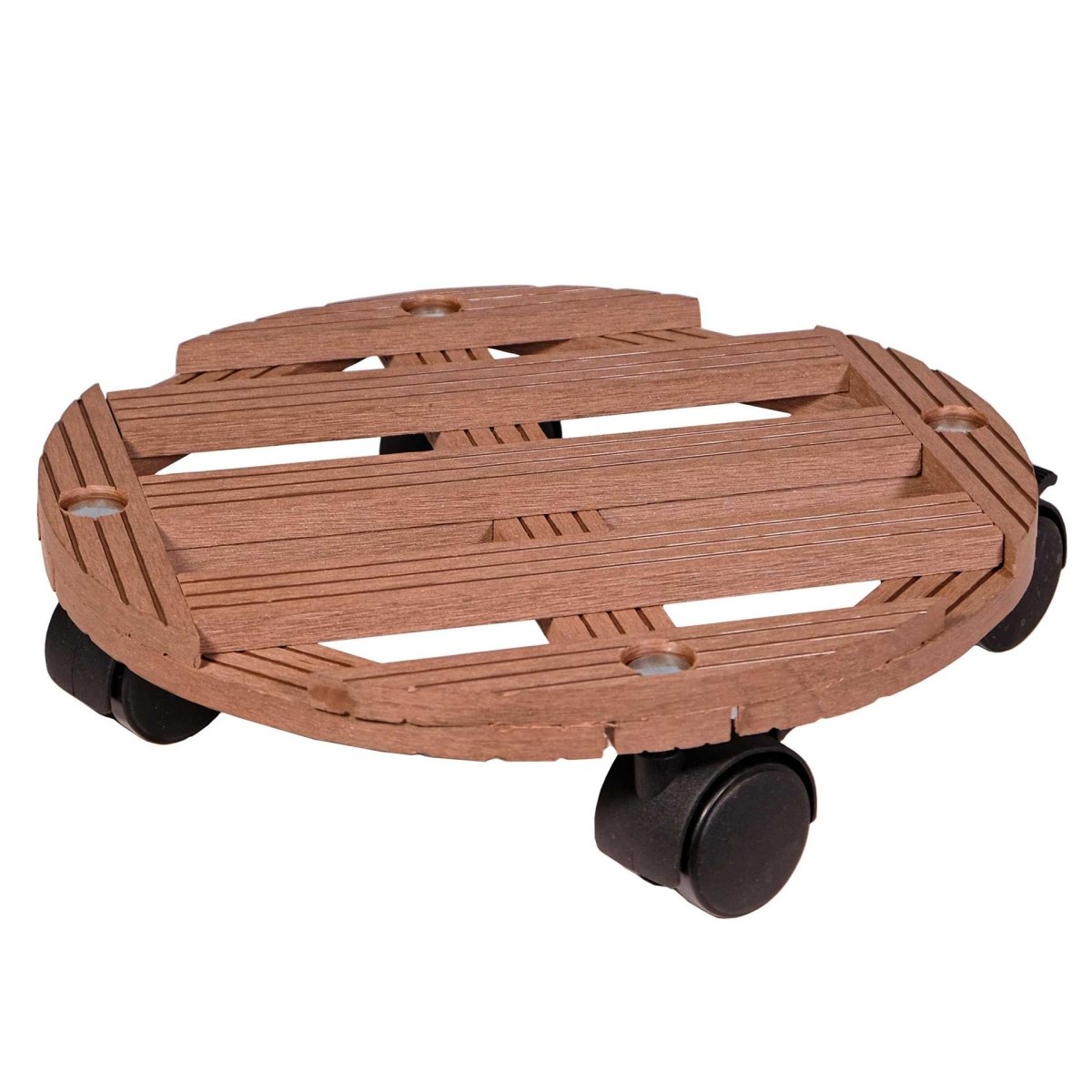 VIDEX WPC - Pflanzroller - Teak - Ø 12 cm, Höhe 7 cm - SHW - FIRE